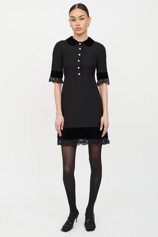 Gucci Silk Lace Trim Dress