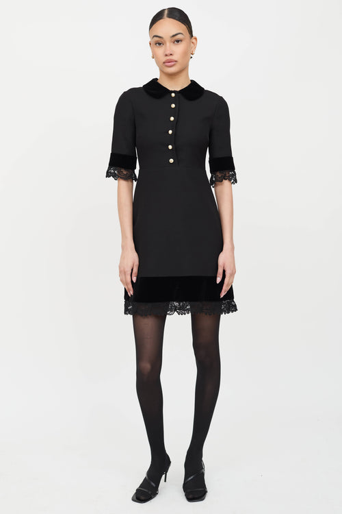 Gucci Silk Lace Trim Dress