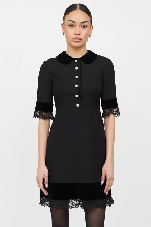 Gucci Silk Lace Trim Dress