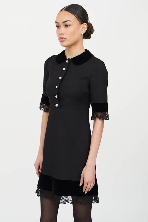 Gucci Silk Lace Trim Dress
