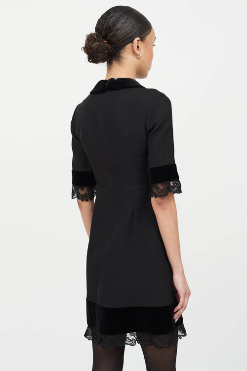 Gucci Silk Lace Trim Dress