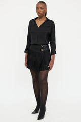 Gucci Silk Pleated Mini Skirt
