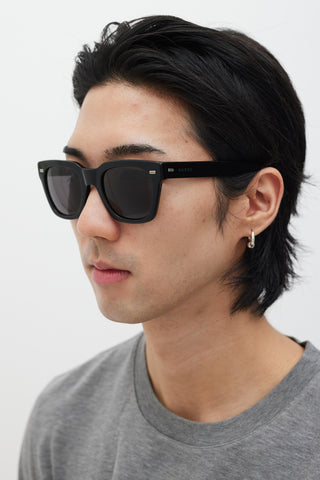 Gucci Black & Silver GG1099 Wayfarer Sunglasses