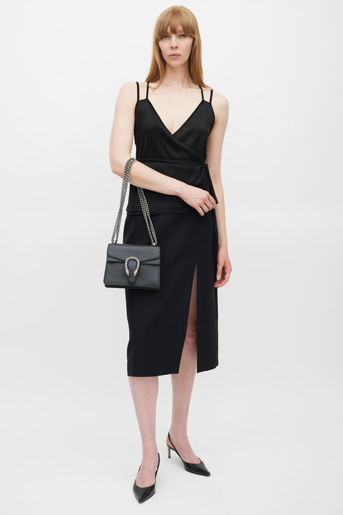 Gucci Black & Silver Leather Dionysus Bag