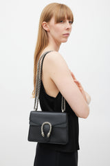 Gucci Black & Silver Leather Dionysus Bag