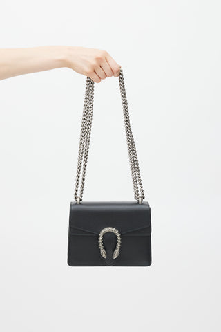 Gucci Black & Silver Leather Dionysus Bag
