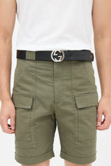 Gucci Black & Brown Leather Reversible Monogram Belt