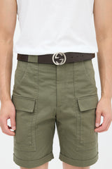 Gucci Black & Brown Leather Reversible Monogram Belt
