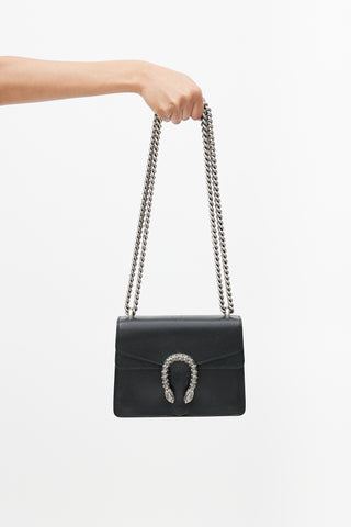 Gucci Black & Silver Small Dionysus Leather Bag