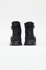 Gucci Black & Silver Suede Buckled Boot
