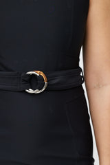 Gucci Black Sleeveless Belted Dress