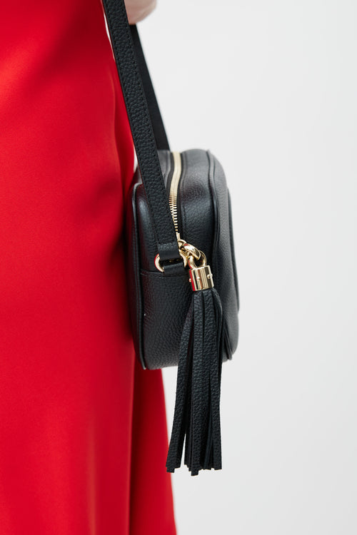 Gucci Black Leather Tassel Disco Crossbody Bag