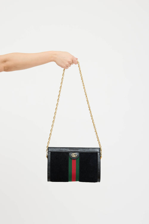 Suede Striped Ophidia Bag
