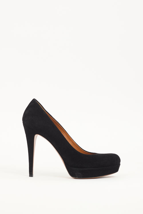 Gucci Black Suede Platform Pump