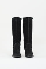 Gucci Black Suede Riding Boot
