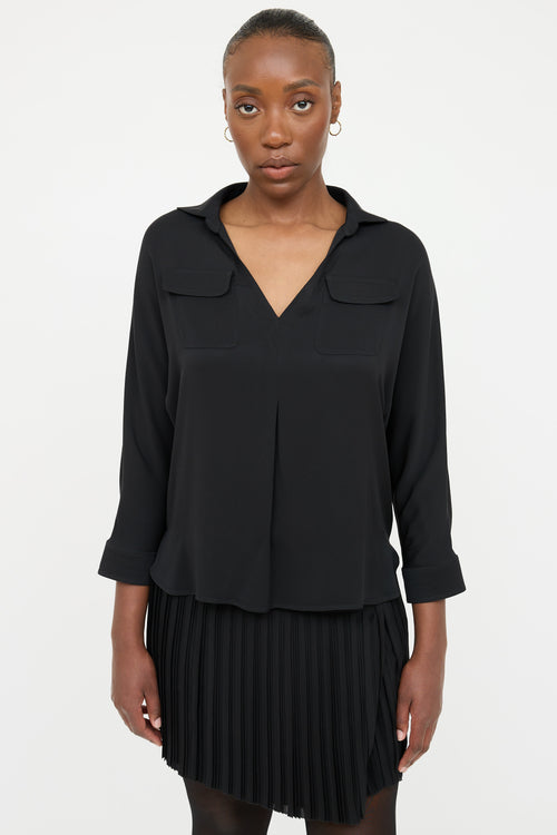 Gucci V-Neck Pocket Blouse
