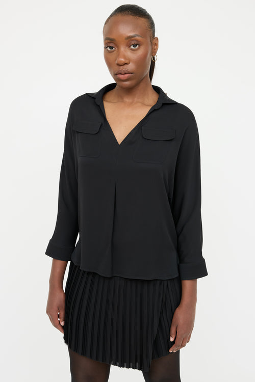 Gucci V-Neck Pocket Blouse
