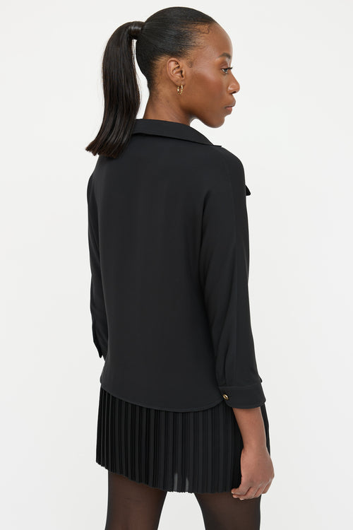 Gucci V-Neck Pocket Blouse