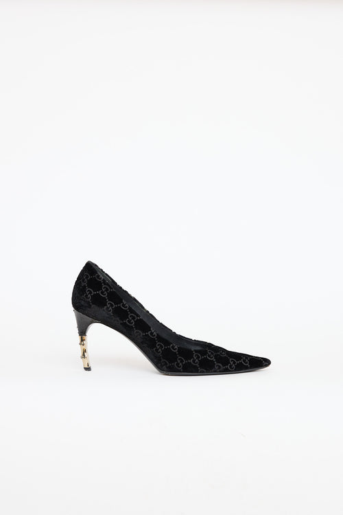Gucci FW 2004 Velvet GG Pump