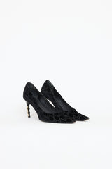 Gucci FW 2004 Velvet GG Pump