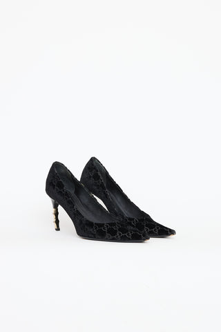 Gucci FW 2004 Velvet GG Pump