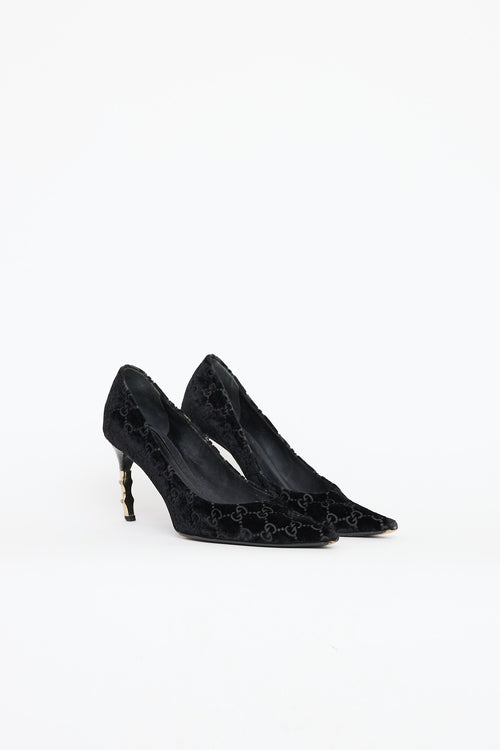 Gucci FW 2004 Velvet GG Pump