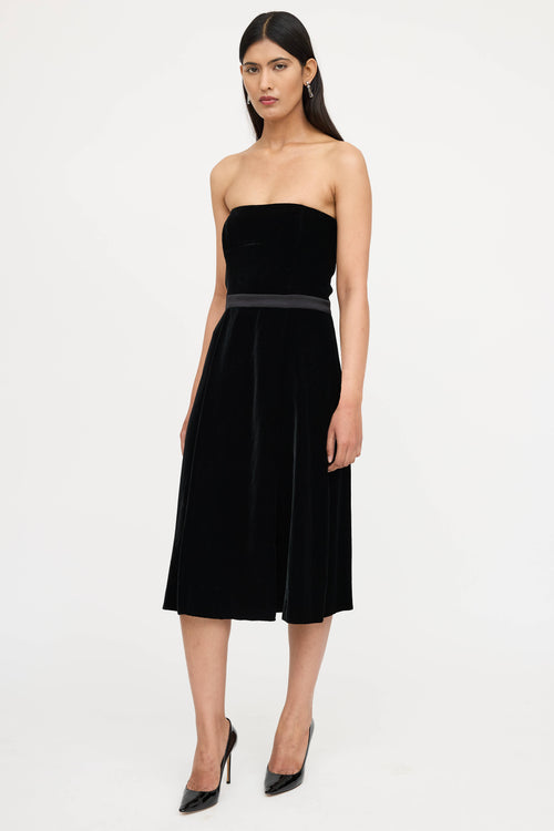 Gucci Velvet Strapless Dress