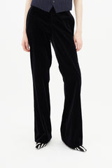 Gucci Black Velvet Flared Trouser