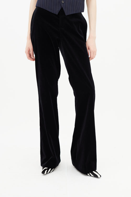 Gucci Black Velvet Flared Trouser