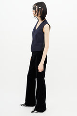 Gucci Black Velvet Flared Trouser