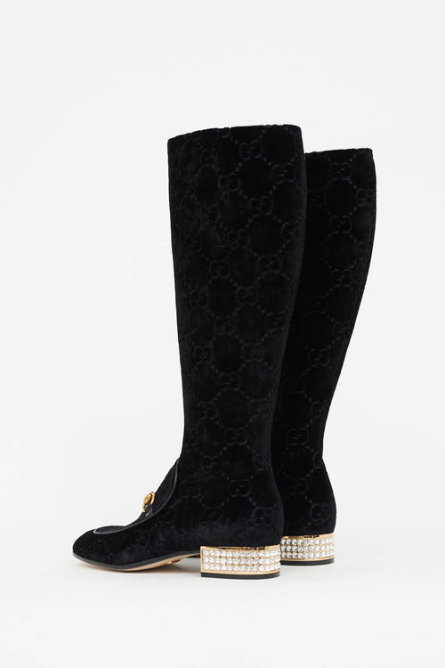 Gucci Velvet GG Boot