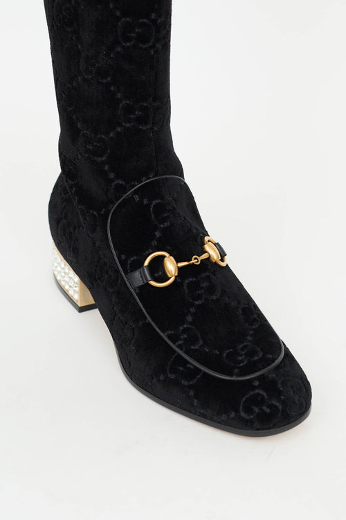Gucci Velvet GG Boot