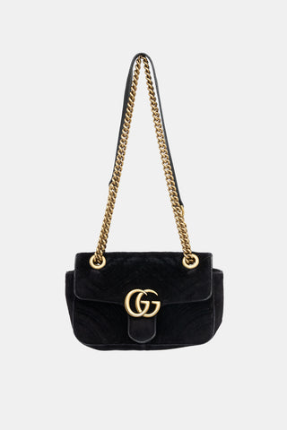 Gucci Velvet Small Marmont GG Bag