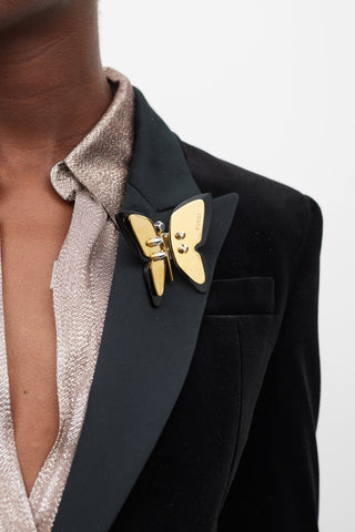 Gucci Black Velvet & Satin Suit