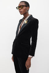 Gucci Black Velvet & Satin Suit