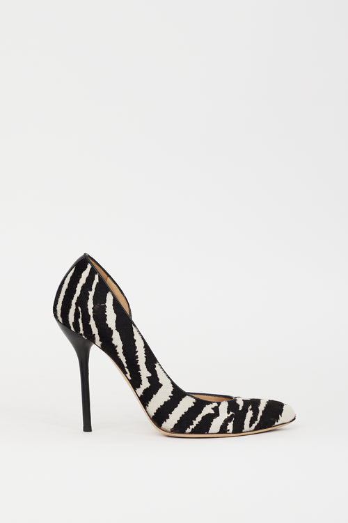 Gucci Black & White Printed Hair Noah D'Orsay Heel