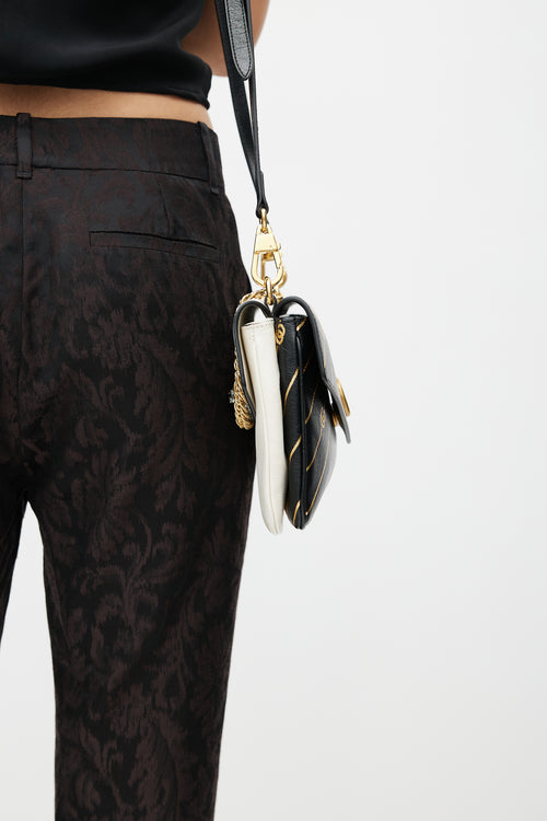 Gucci Black & White Thiara Double Sided Bag