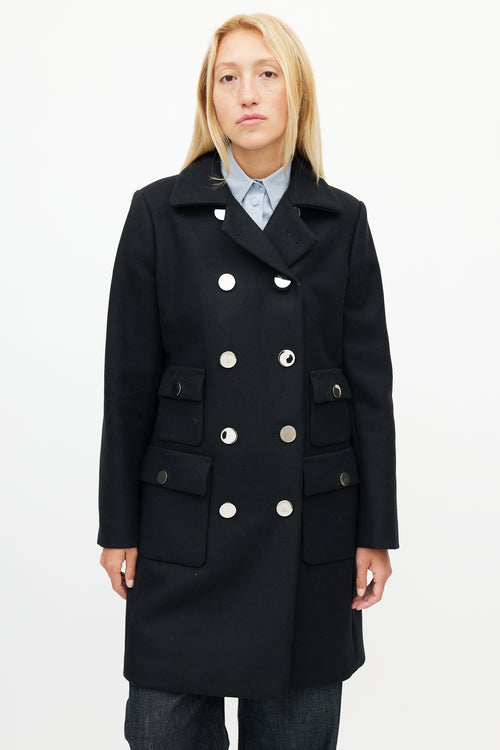 Gucci Black Wool Double Breasted Coat