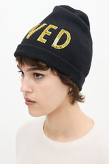 Gucci Loved sequin-embellished wool beanie/hat Gucci // Black Wool Sequin Embellished Loved Beanie – VSP  main image 3