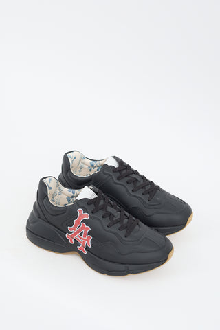 Gucci Black & Multicolour Leather LA Angels Rython Sneaker