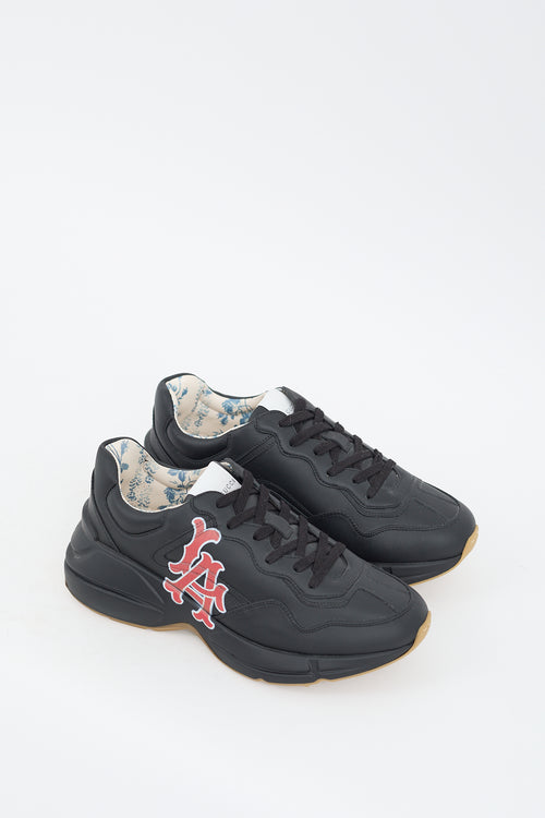 Gucci Black & Multicolour Leather LA Angels Rython Sneaker