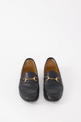 Gucci Black Leather Jordaan Loafer