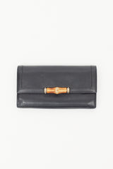 Gucci // Black Bamboo Bi-Fold Long Wallet – VSP Consignment display picture 1