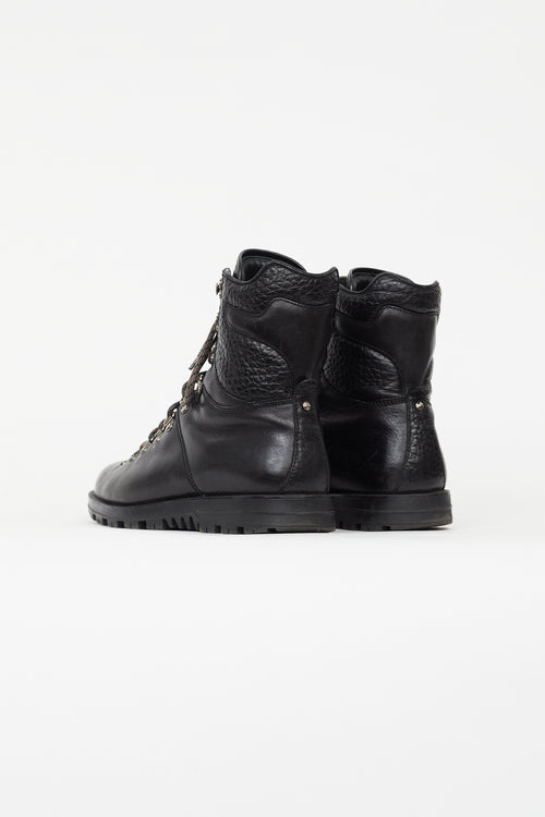Gucci Black Lace Up Hiking Boot