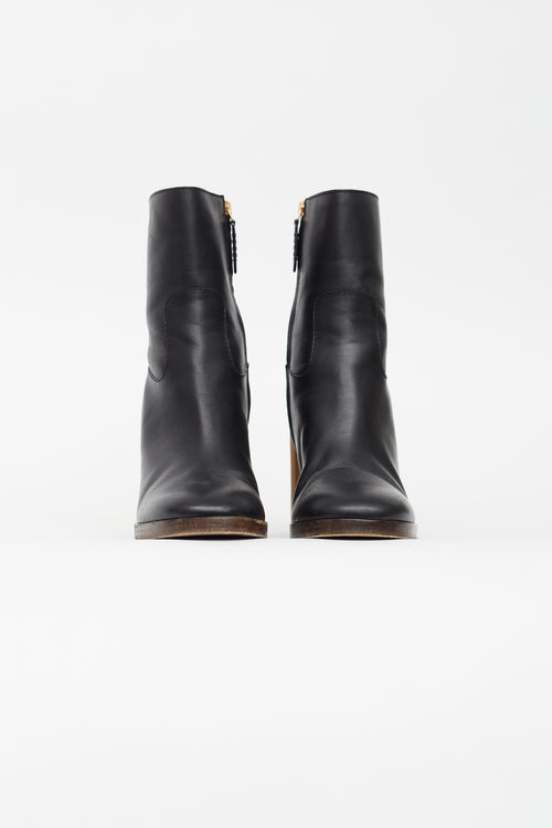 Gucci Black Leather Ankle Boot