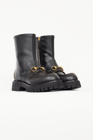 Gucci Black Leather Ankle Boot