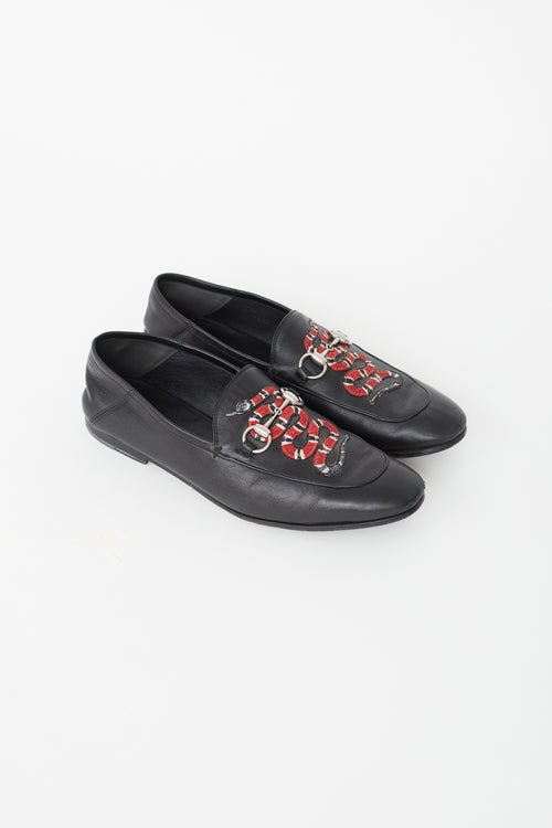 Gucci Black Leather Brixton King Loafer