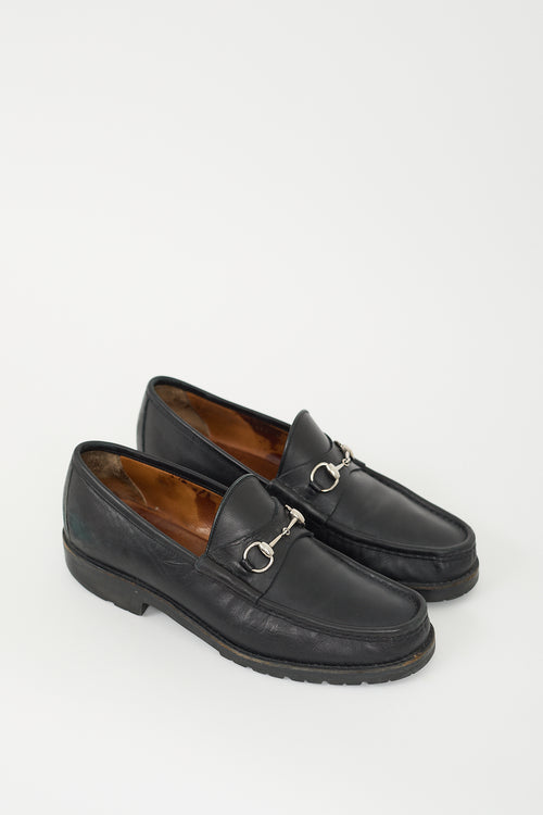 Gucci Black Leather Hardware Loafer