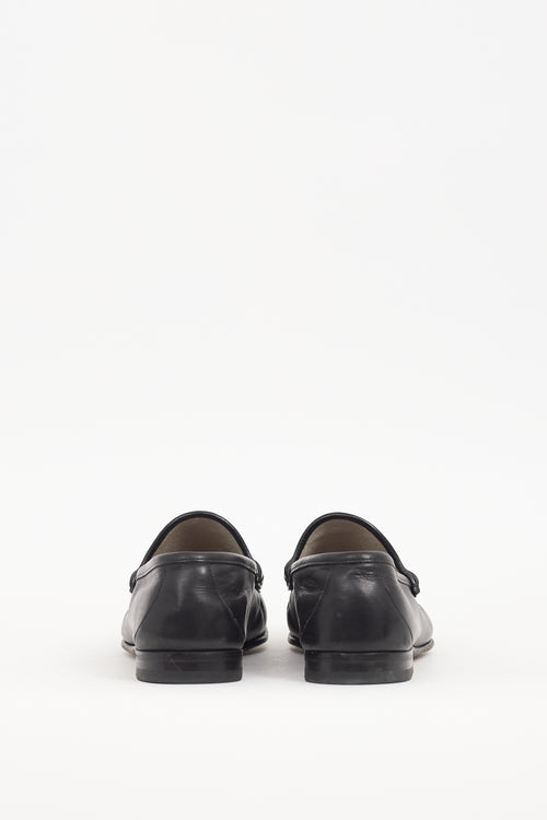 Gucci Black Leather Hardware Loafer