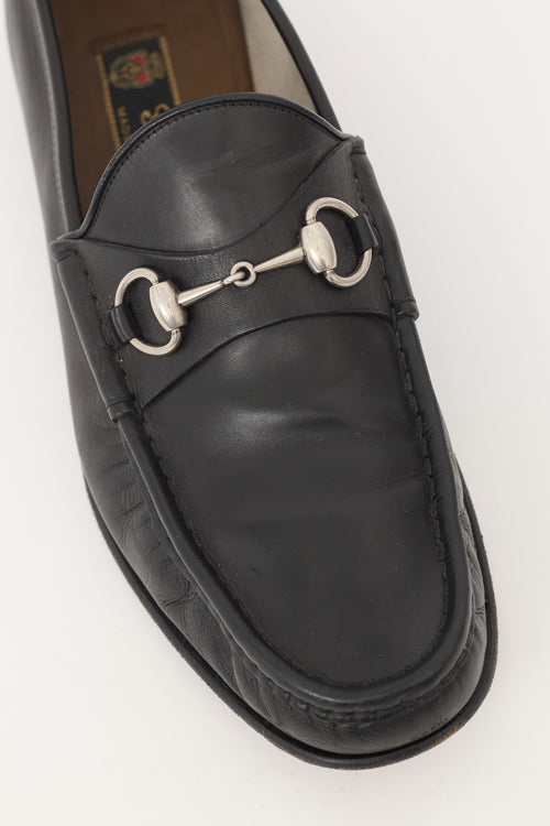 Gucci Black Leather Hardware Loafer